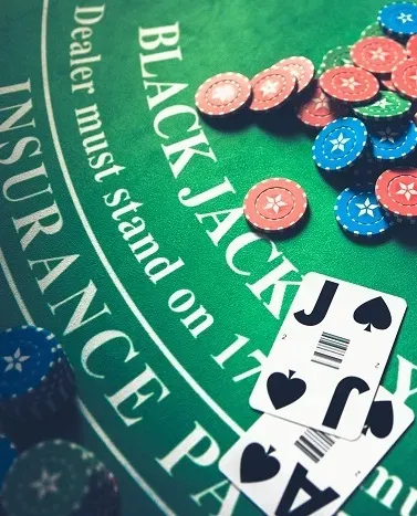 Cartas e fichas Blackjack